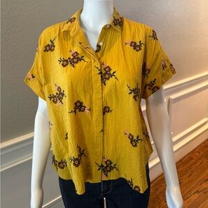 Madewell Yellow Floral Button-Down Shirt